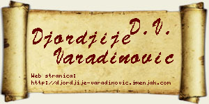 Đorđije Varadinović vizit kartica